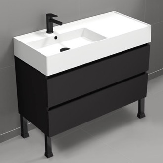 Bathroom Vanity Black Bathroom Vanity, Floor Standing, Modern, 40